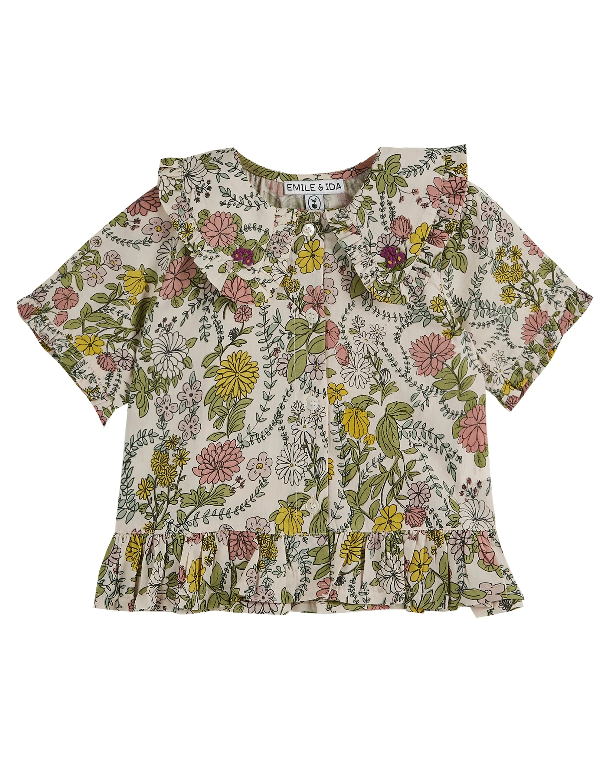 Emile et Ida Floral Blouse   Short Set