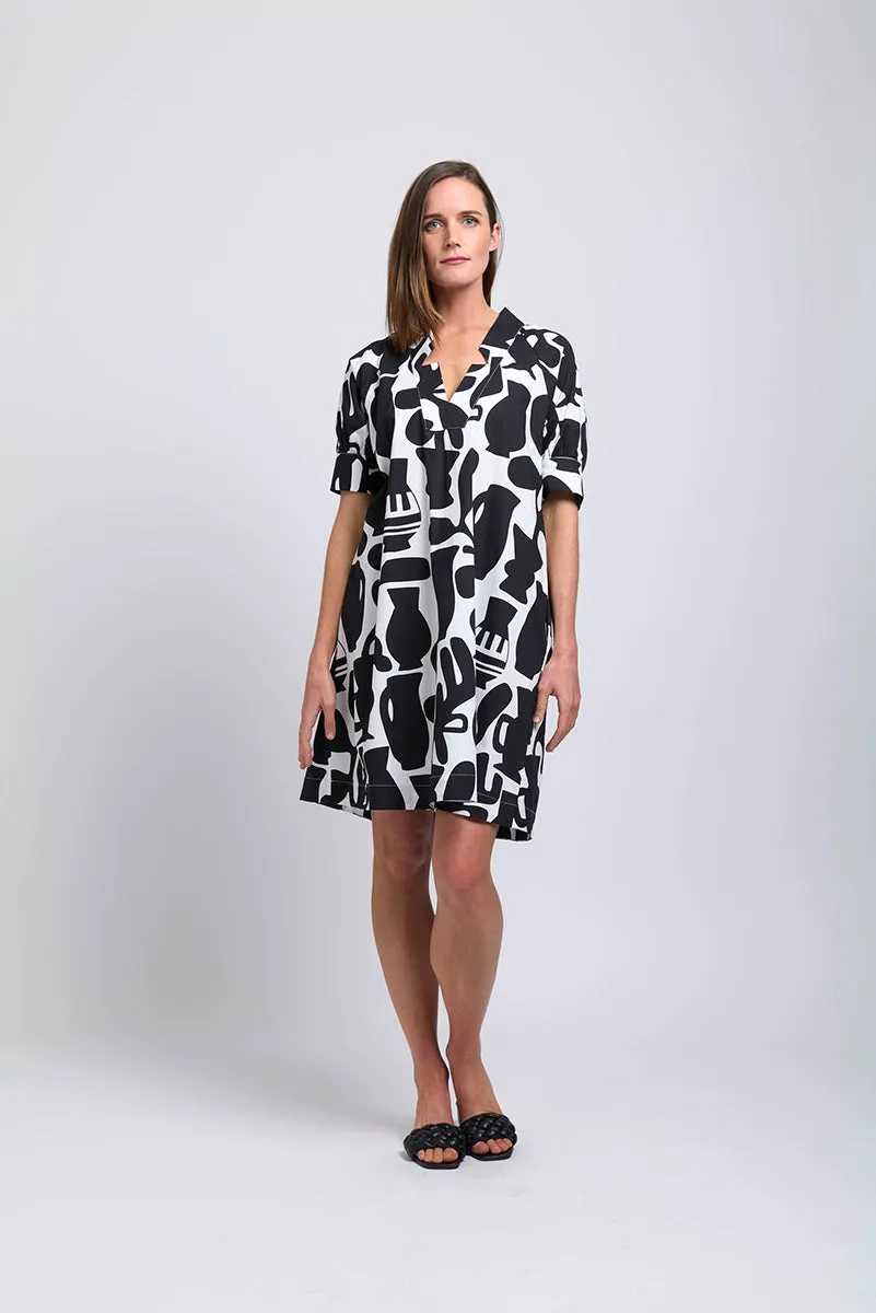 Foil Lapel of Luxury Dress - Chalice Print