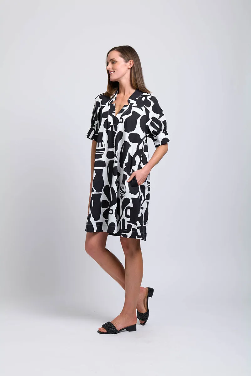 Foil Lapel of Luxury Dress - Chalice Print