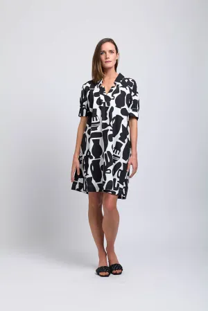 Foil Lapel of Luxury Dress - Chalice Print
