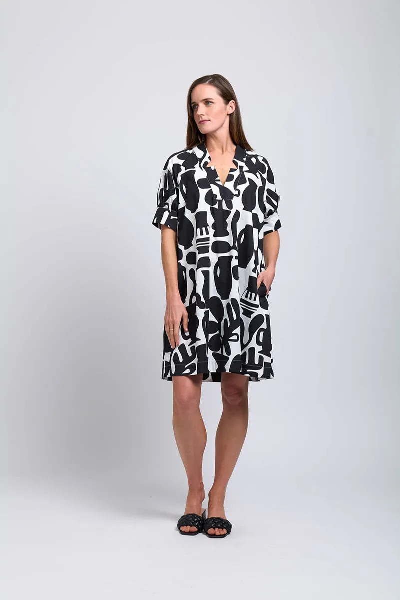 Foil Lapel of Luxury Dress - Chalice Print