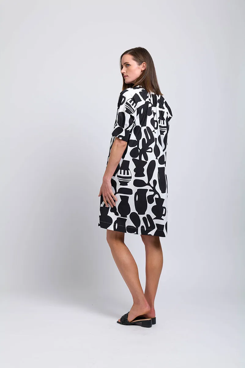 Foil Lapel of Luxury Dress - Chalice Print