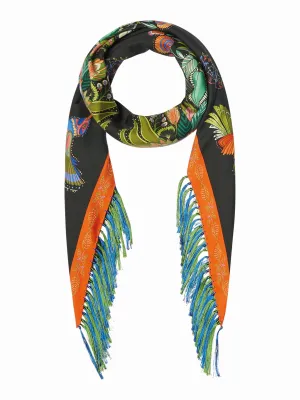 FRANCO FERRARI - RHOMBUS SILK FRINGE SCARF