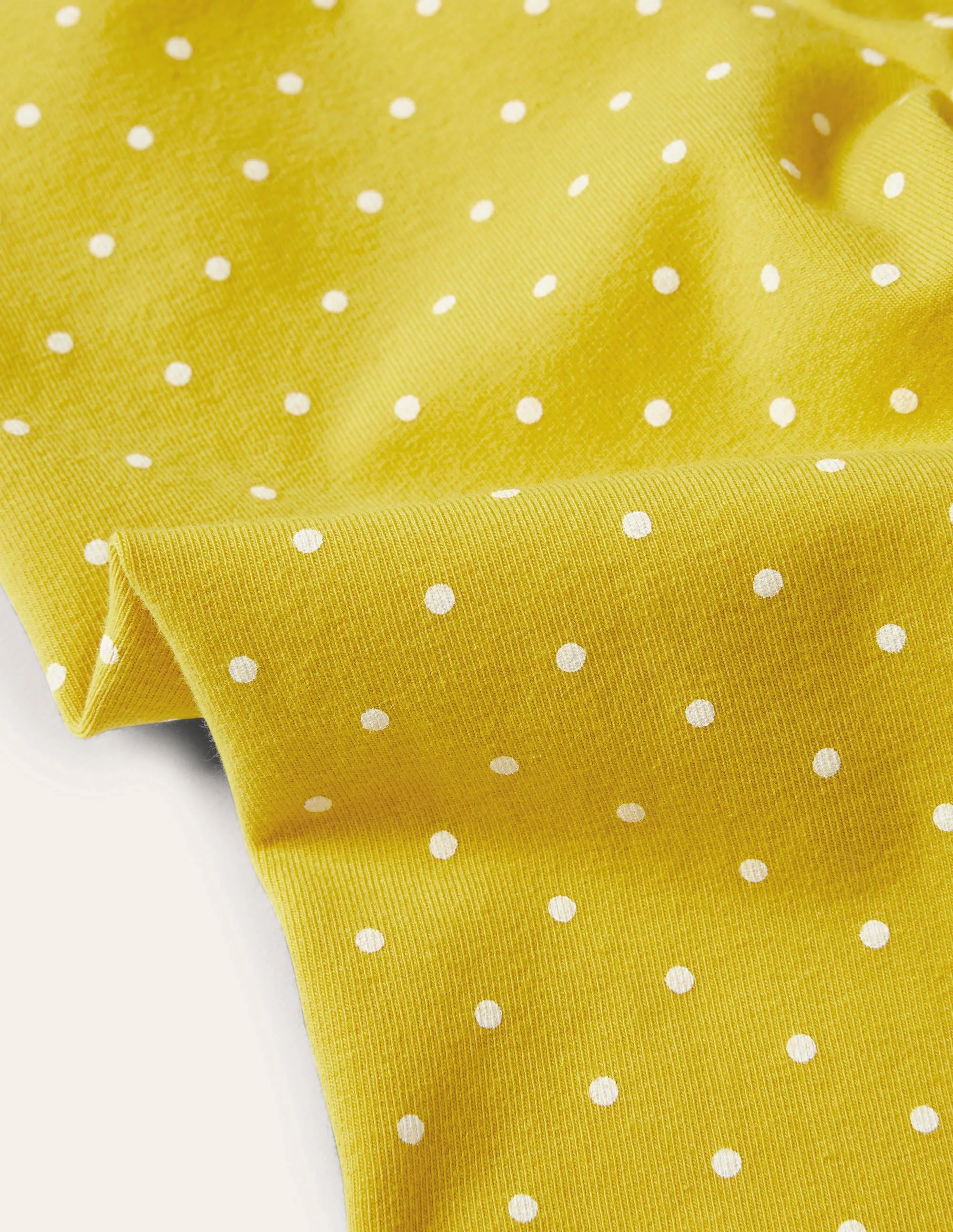 Fun Cropped Leggings-Daffodil Yellow Pin Spot