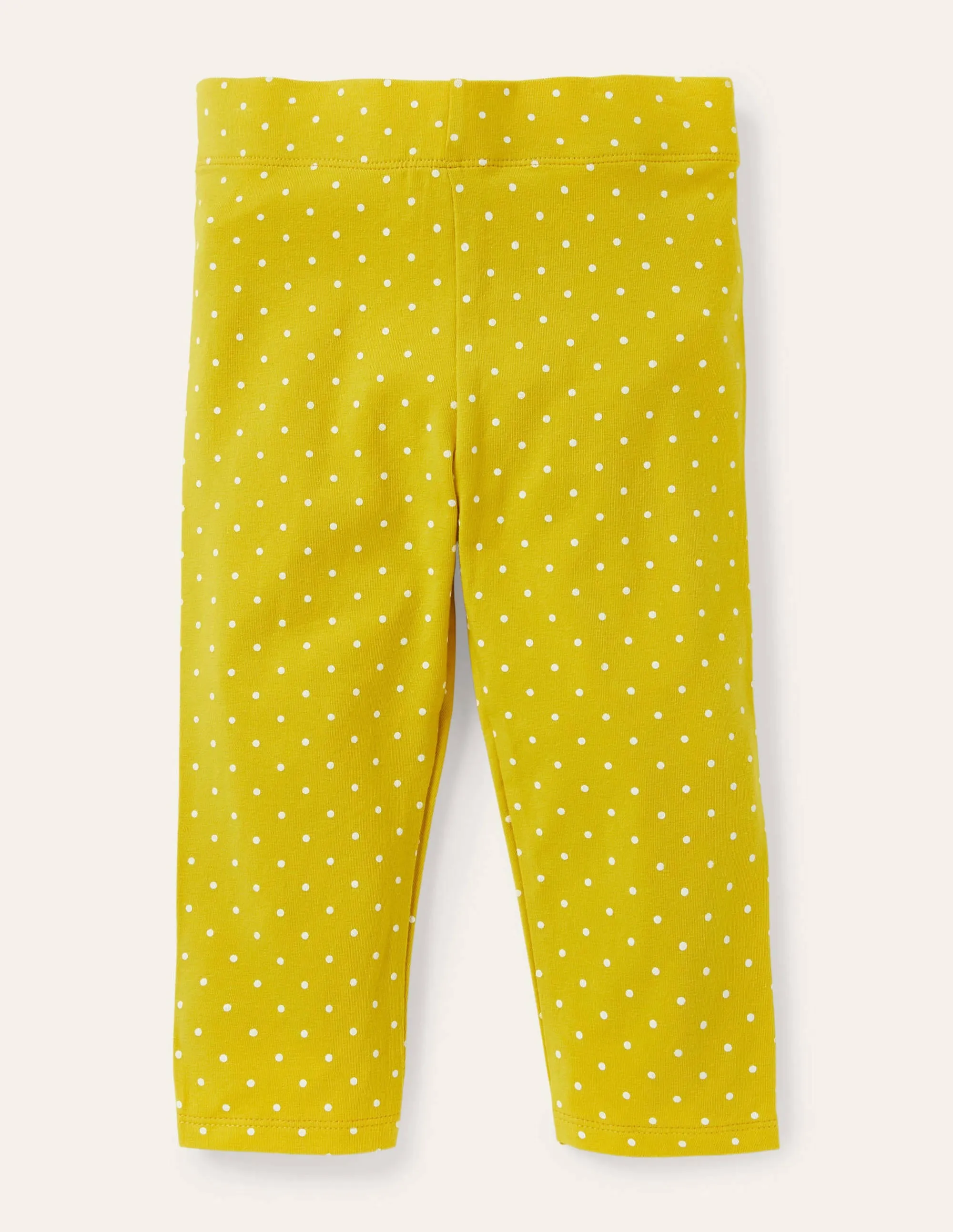 Fun Cropped Leggings-Daffodil Yellow Pin Spot