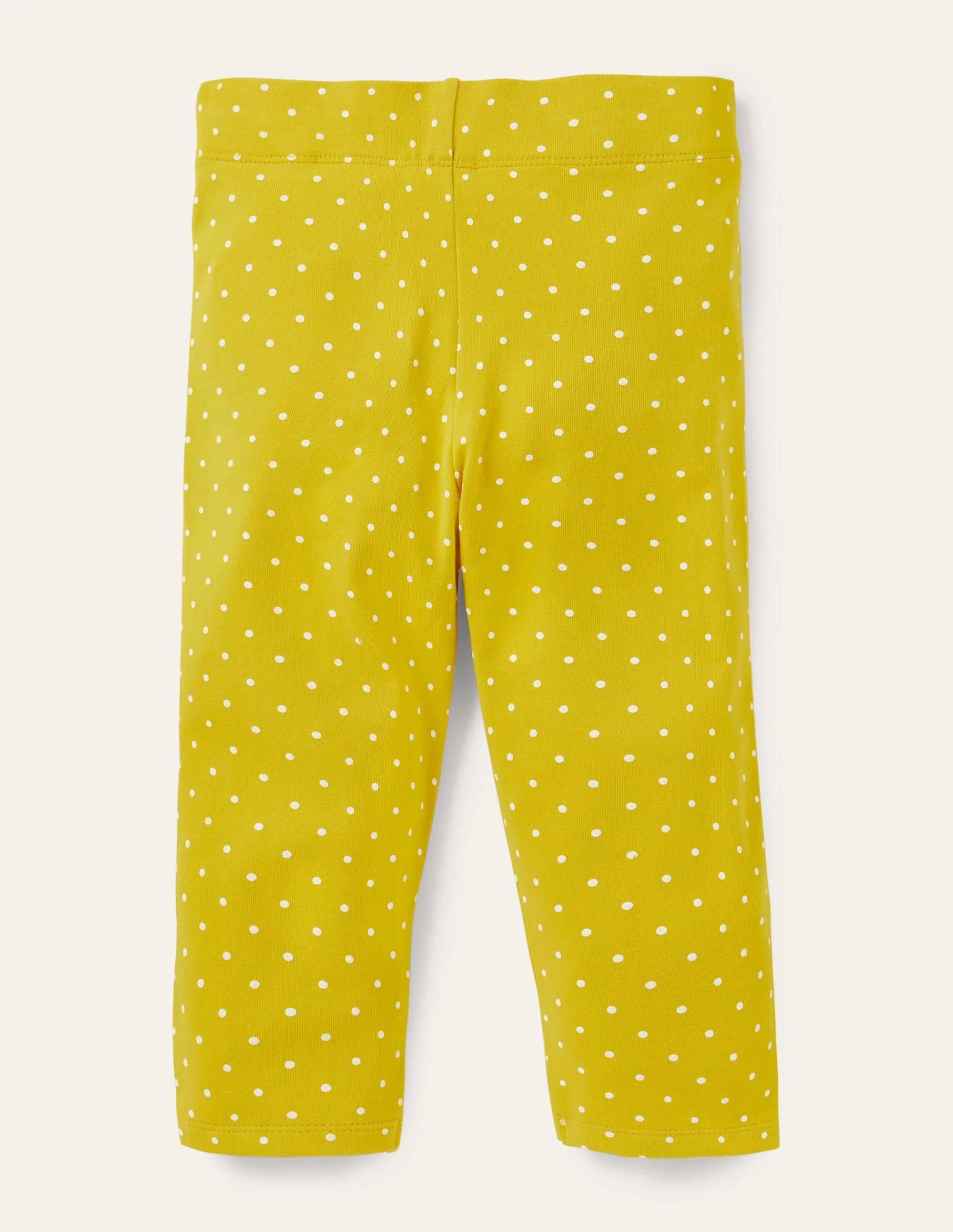 Fun Cropped Leggings-Daffodil Yellow Pin Spot