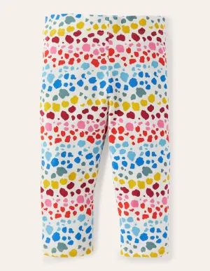 Fun Cropped Leggings-Multi Rainbow Leopard