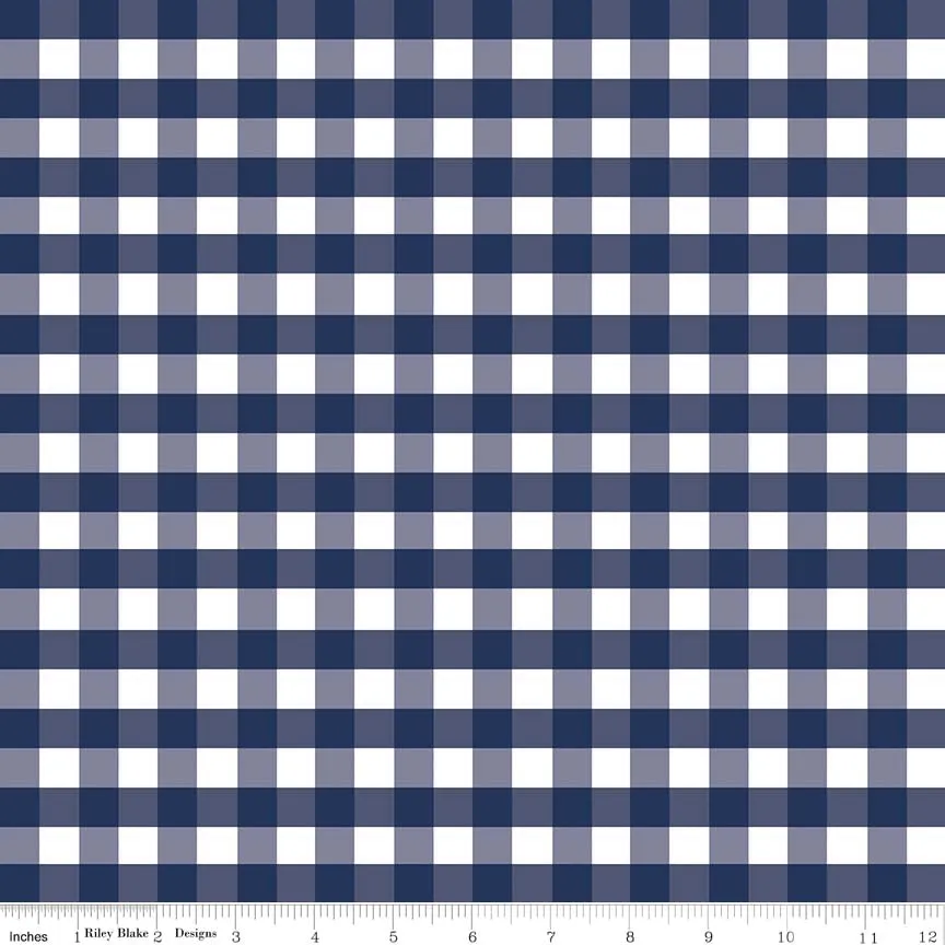 Gingham Double Gauze Navy