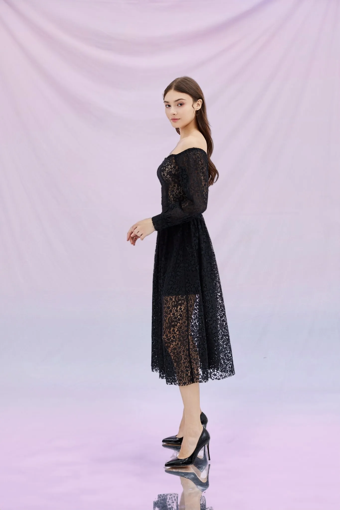 Ginia Black Lace Skirt
