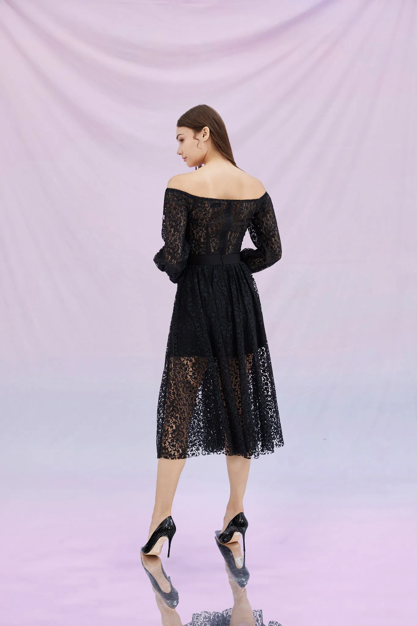Ginia Black Lace Skirt