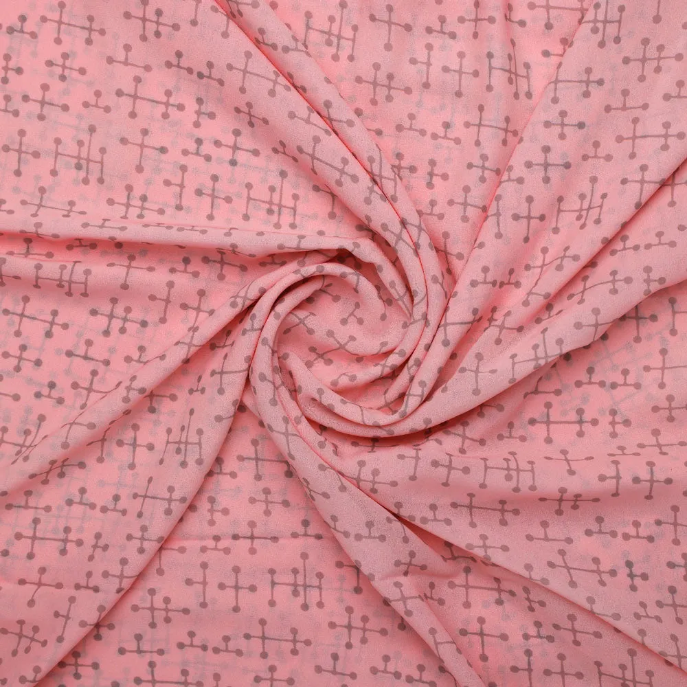 Gorgeous geometric printed Georgette fabric from FAB VOGUE Studio
