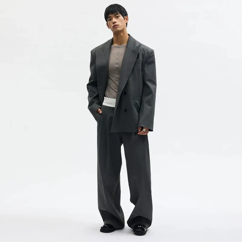 Gray Double-Breasted Suit