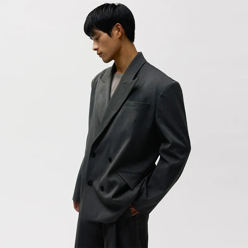 Gray Double-Breasted Suit
