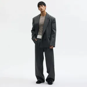 Gray Double-Breasted Suit