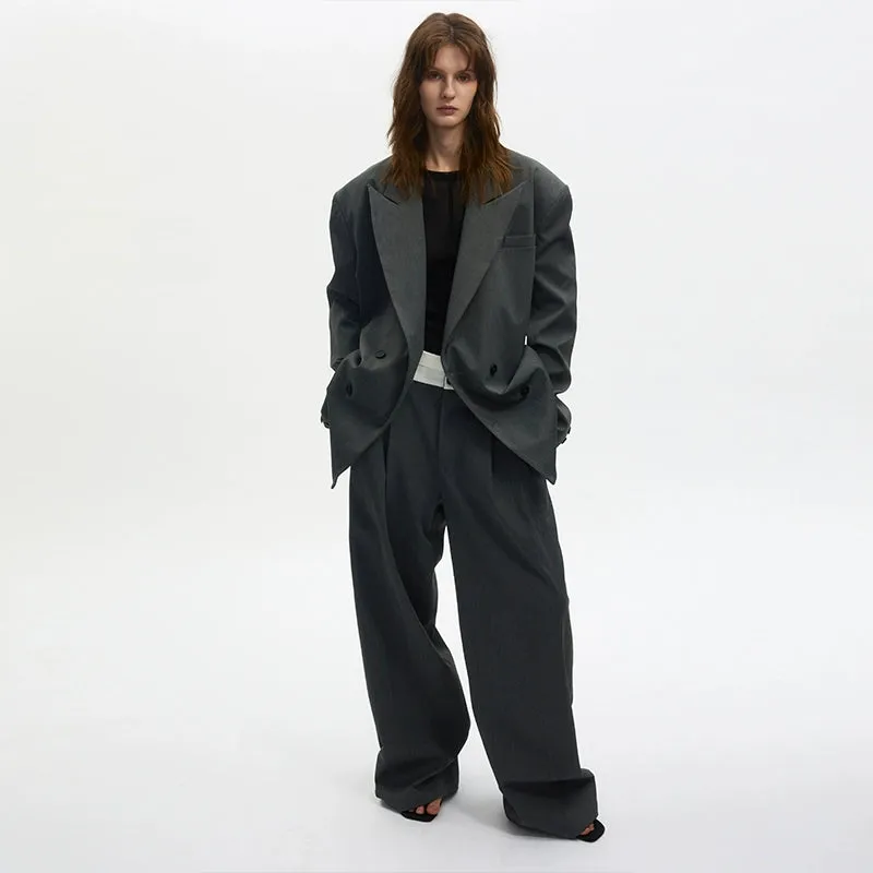 Gray Double-Breasted Suit
