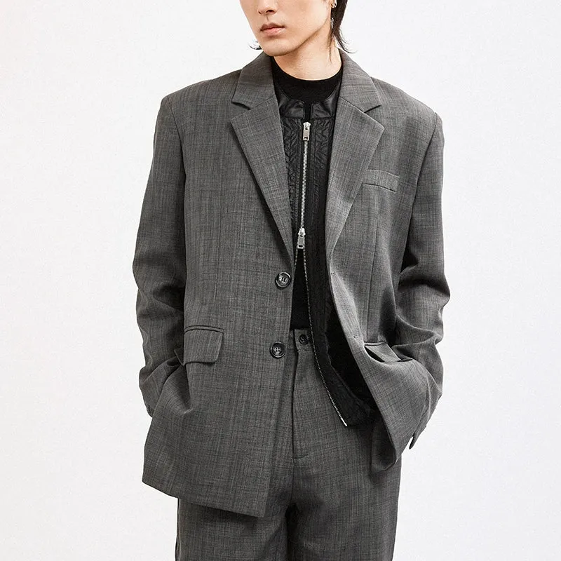 Gray Plaid Suit Jacket