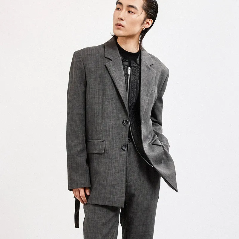 Gray Plaid Suit Jacket