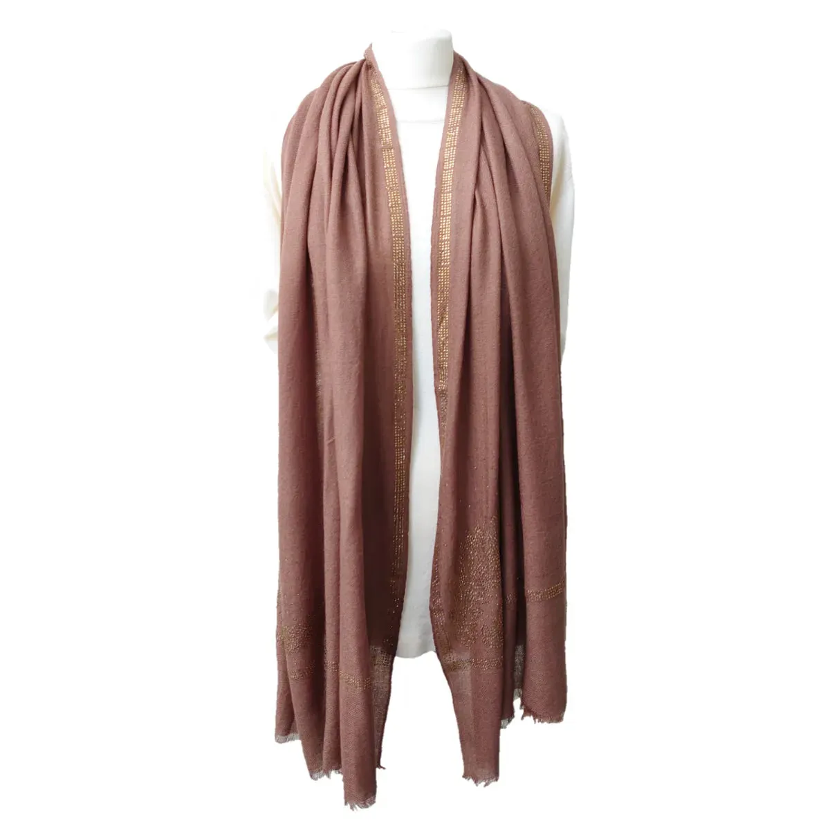 Large Pashmina Stole With Swarovski Crystals Design
