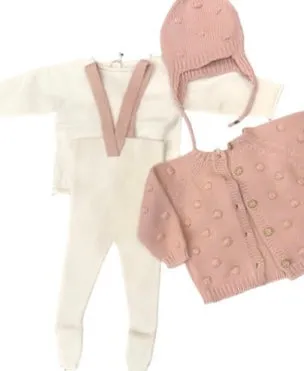 Li Me Lenny Pale Rose Knit 4pc Set