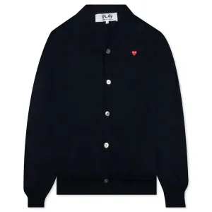 Little Red Heart Cardigan - Navy