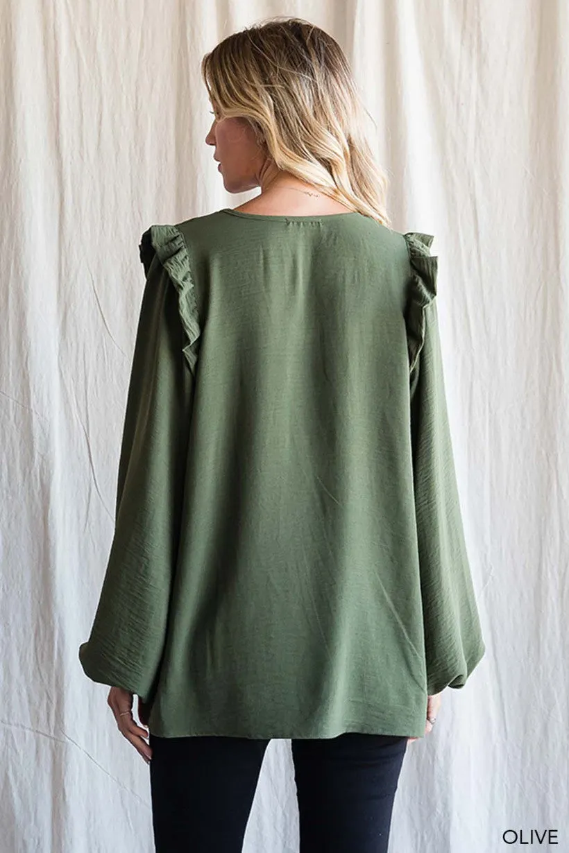 Memories Of Us Blouse - Olive
