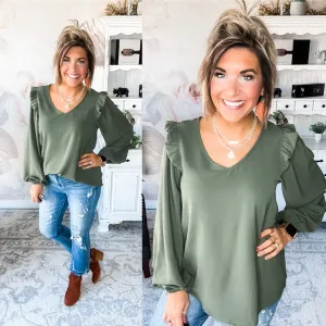 Memories Of Us Blouse - Olive