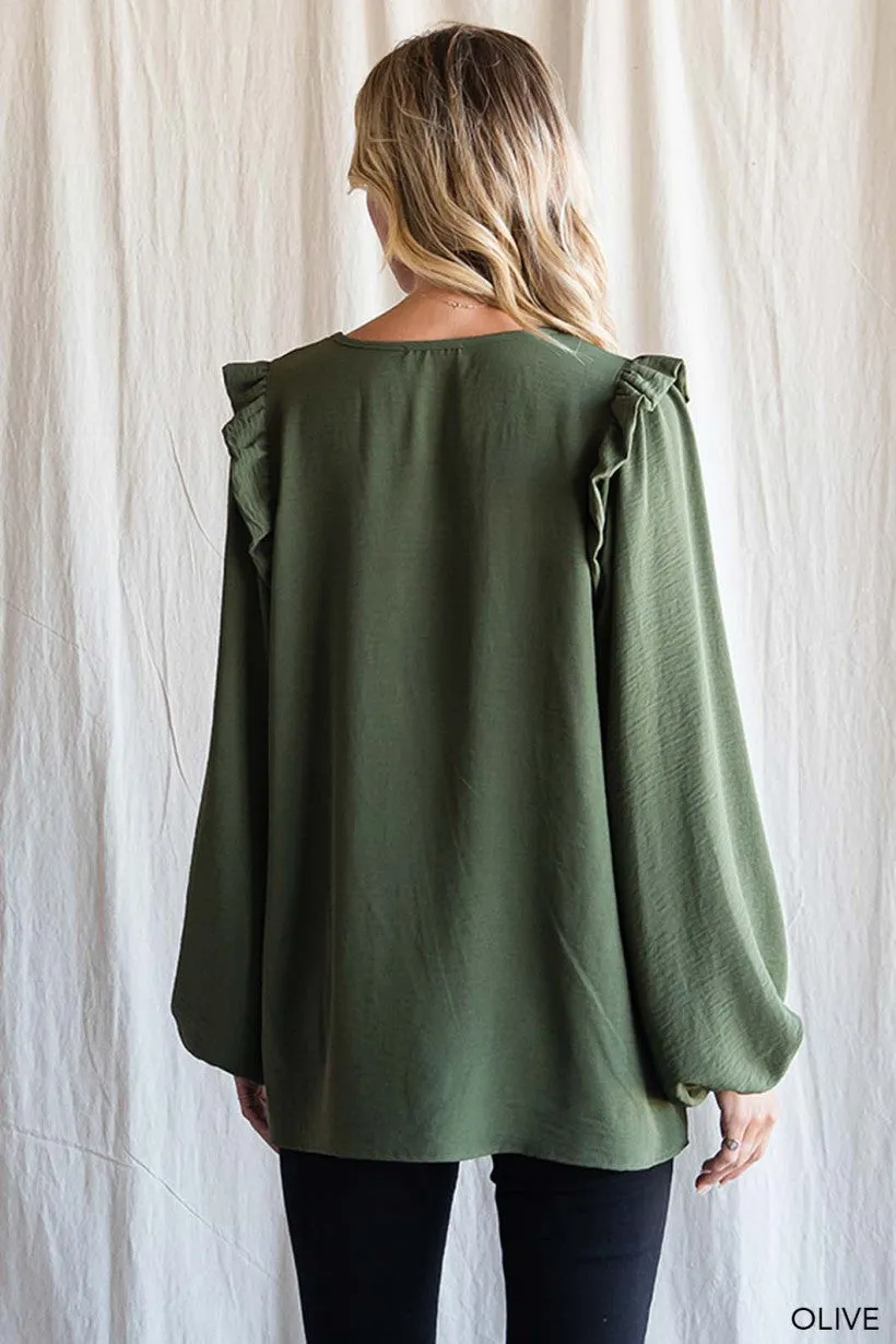 Memories Of Us Blouse - Olive