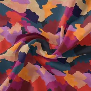 Morden Paint Of Art Multicolour Digital Printed Fabric - Pure Georgette