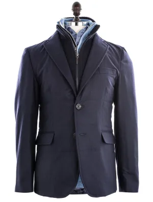 Navy Padded Blazer Inlay Jacket Navy