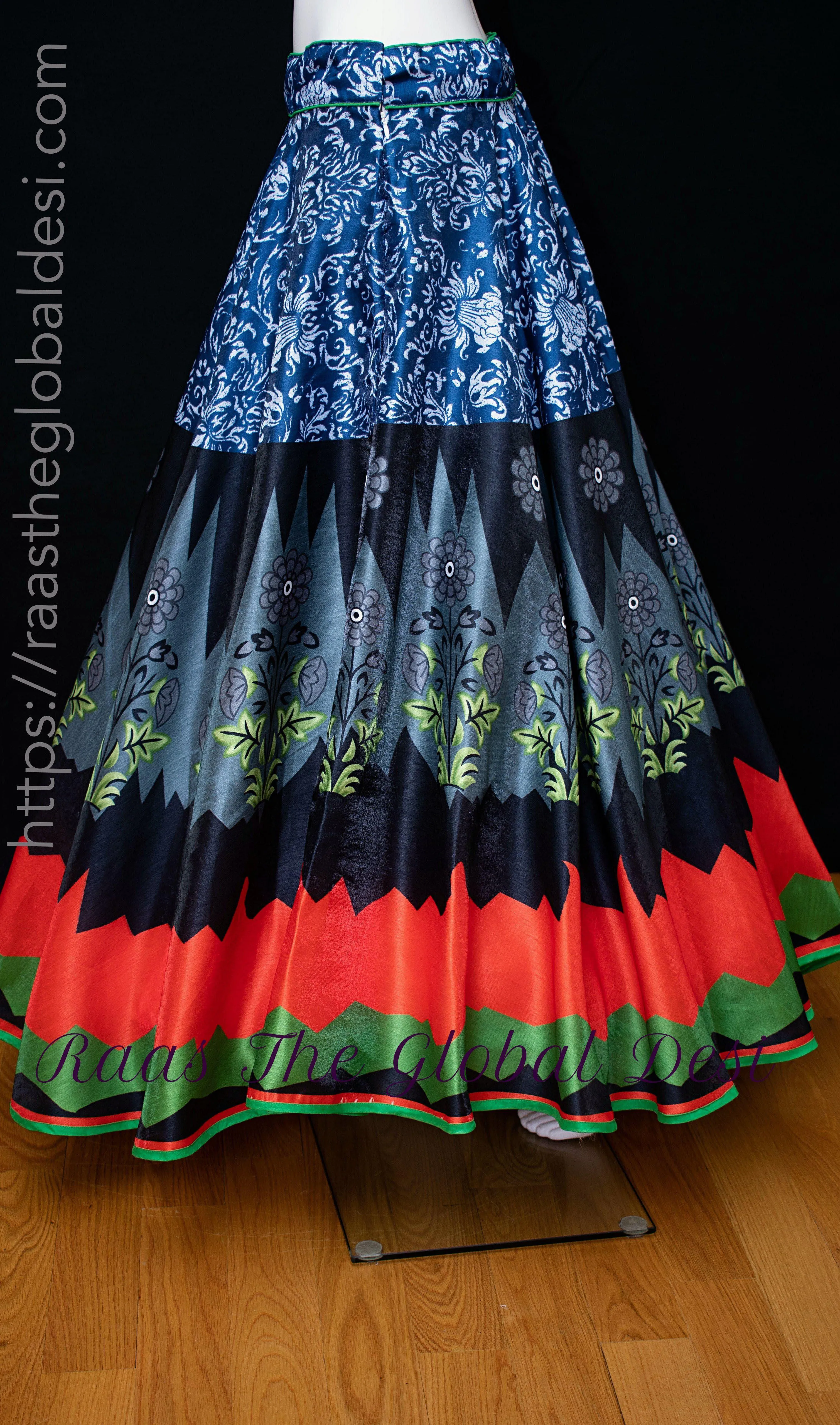 Patterned Blue Skirt