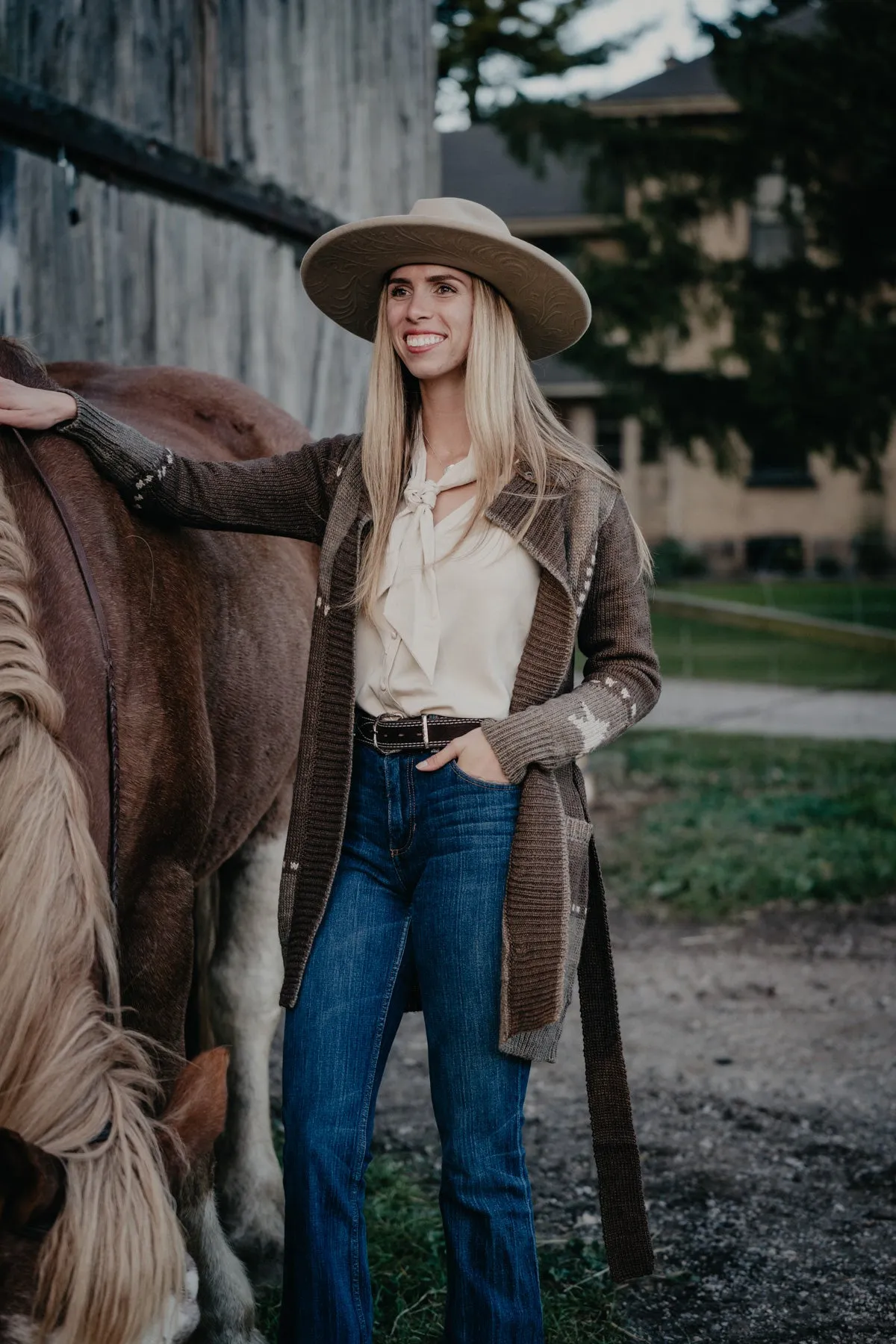 'Payden' Belted Cardigan by Stetson (XS - XL)