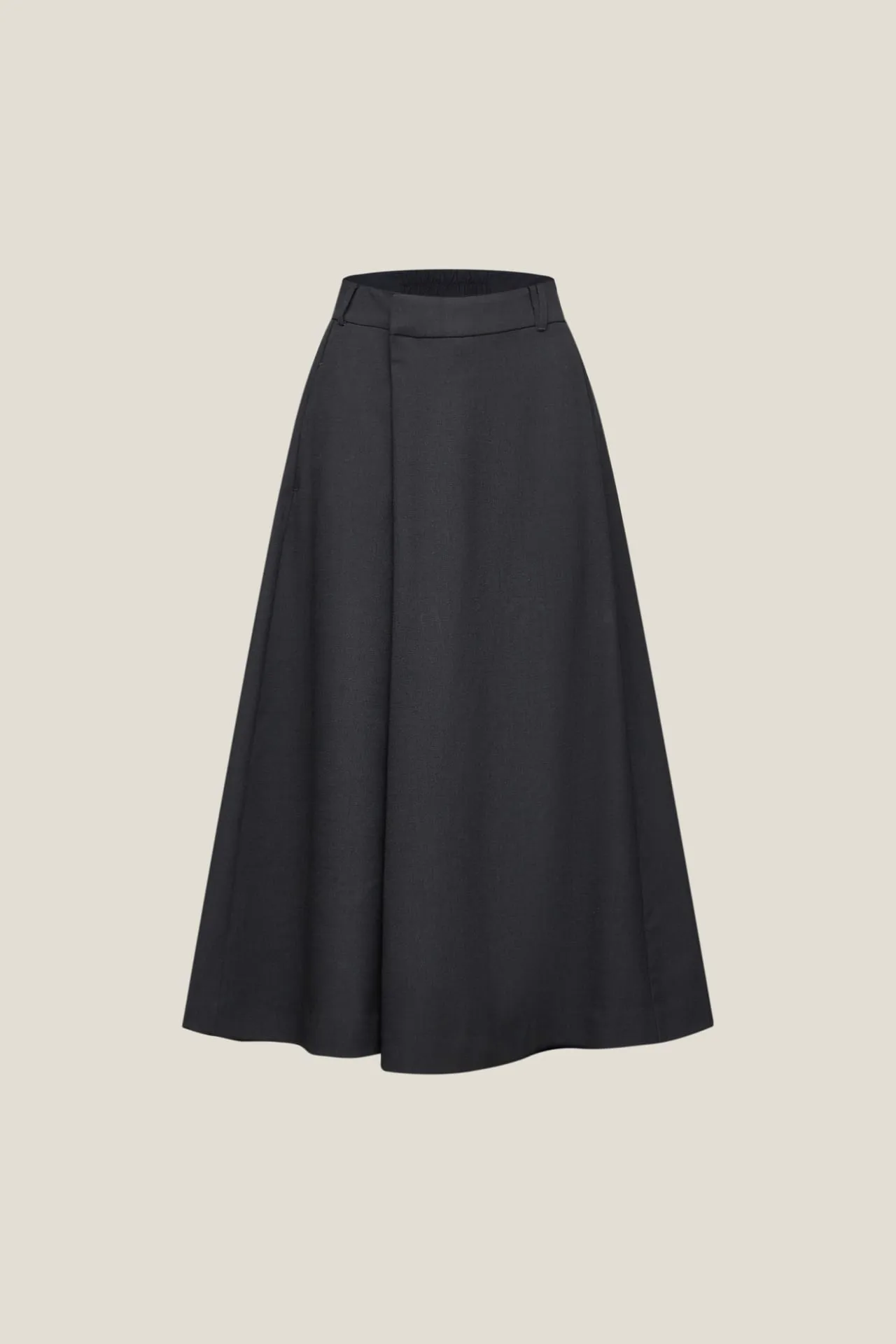 Rayon Blend Wide Leg  Casual Pants