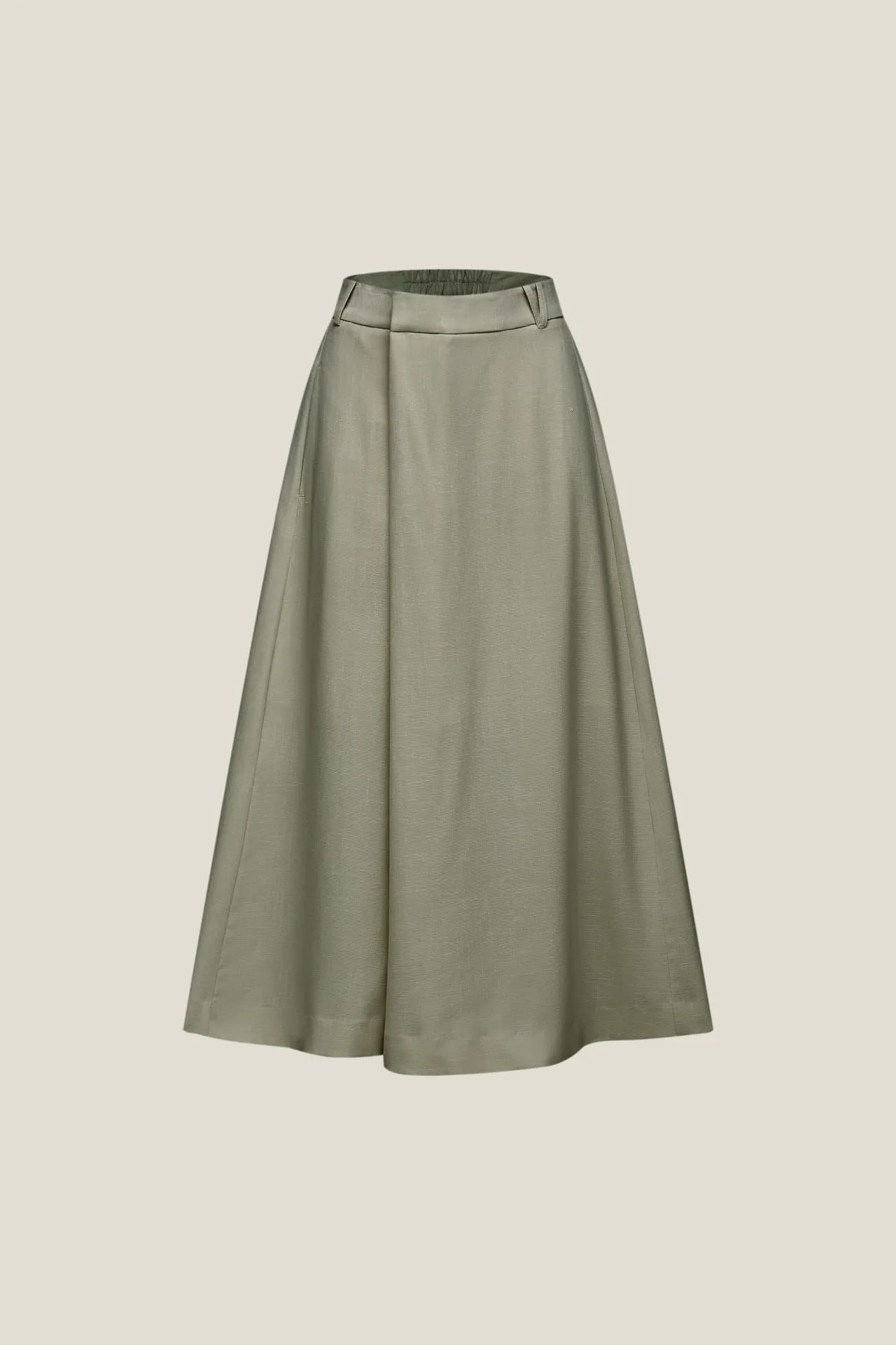 Rayon Blend Wide Leg  Casual Pants