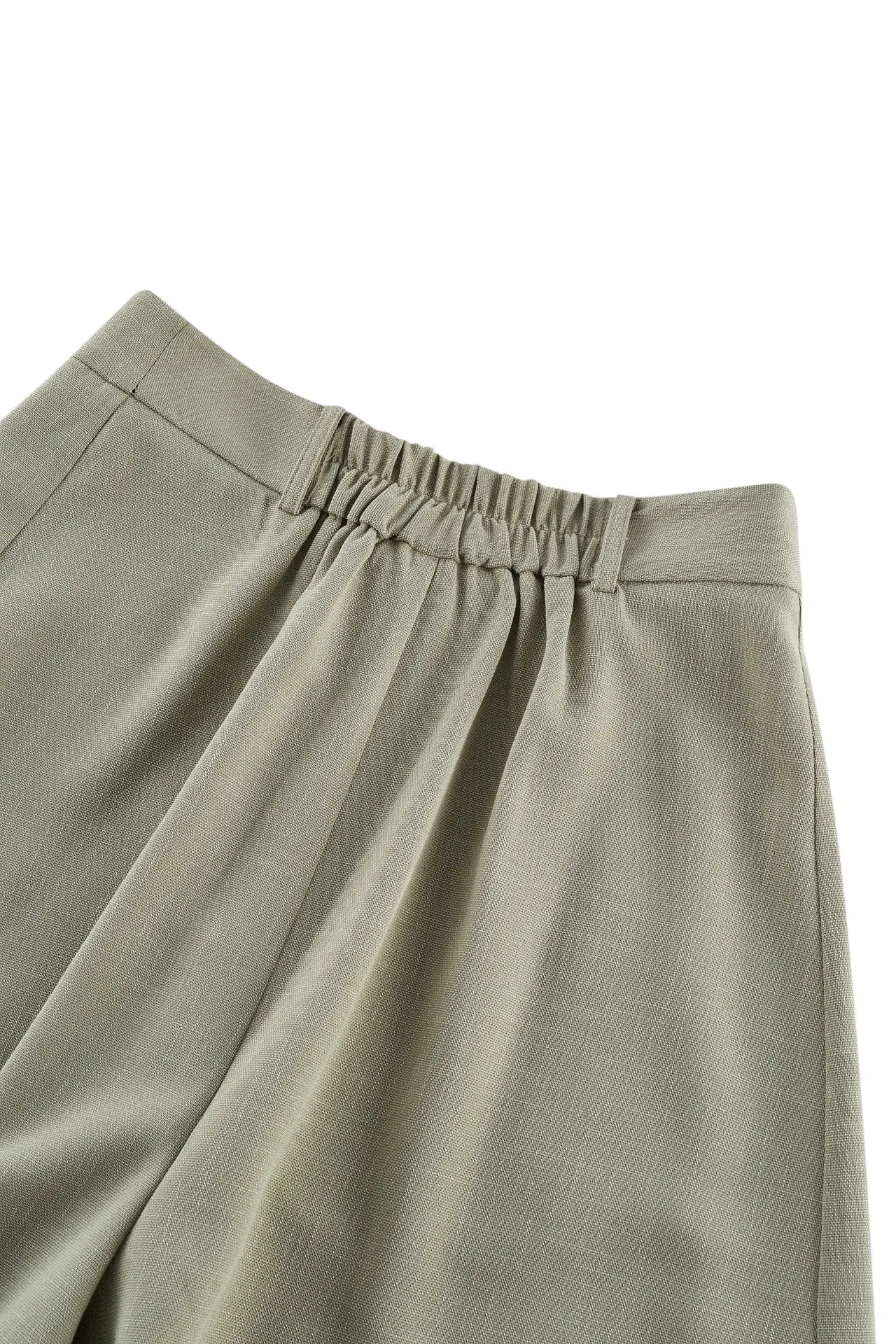 Rayon Blend Wide Leg  Casual Pants