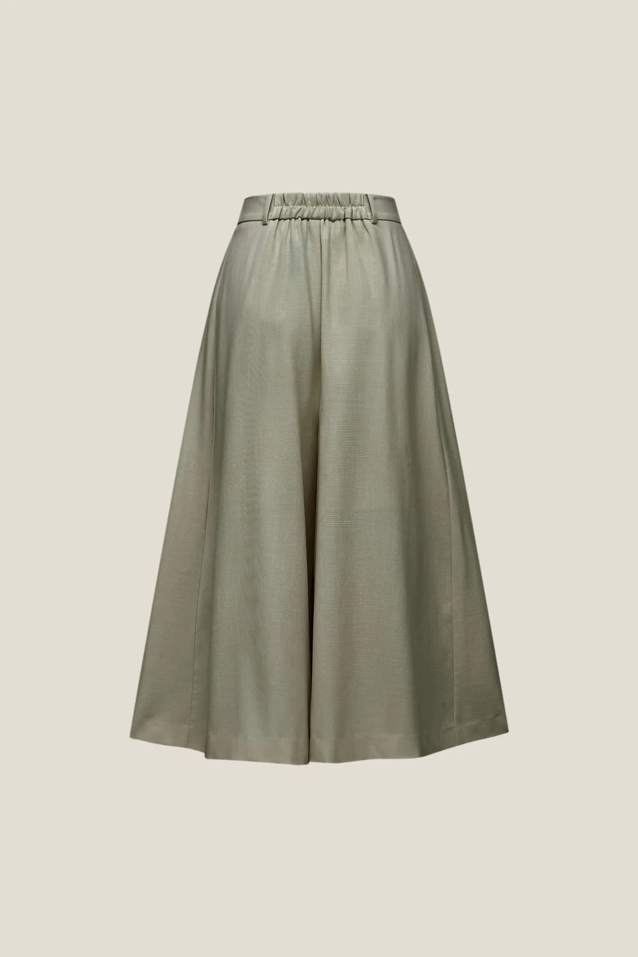 Rayon Blend Wide Leg  Casual Pants