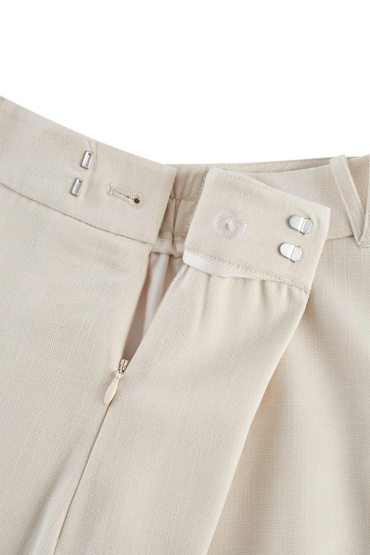 Rayon Blend Wide Leg  Casual Pants