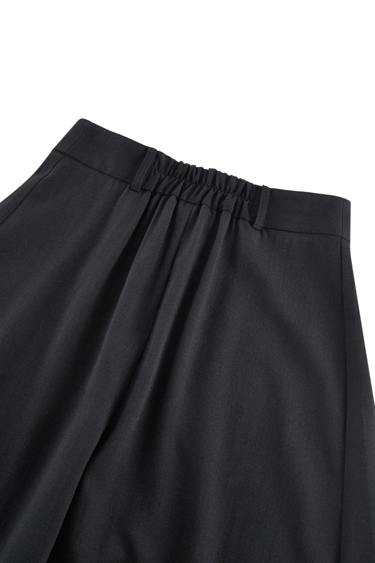 Rayon Blend Wide Leg  Casual Pants