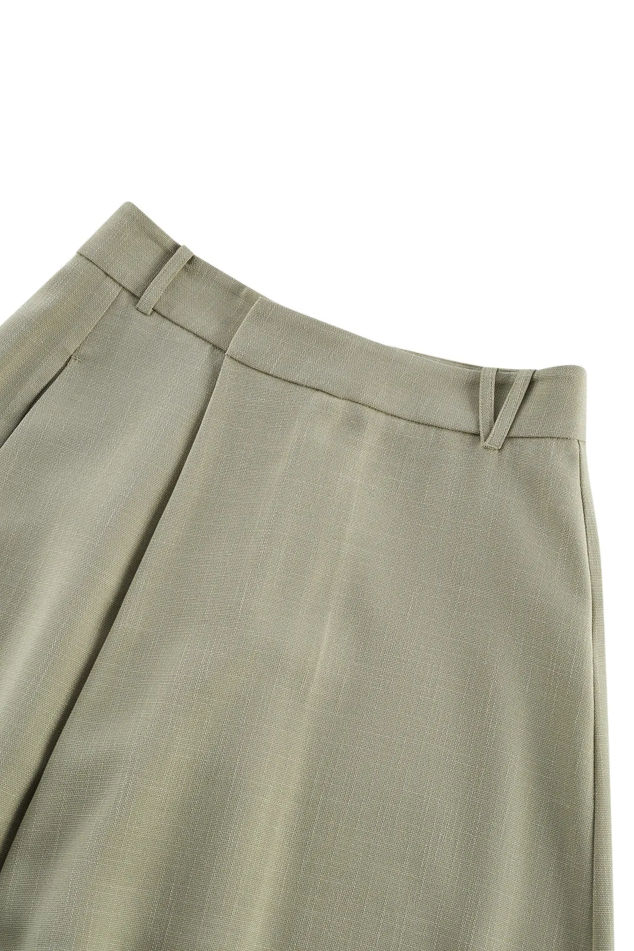 Rayon Blend Wide Leg  Casual Pants