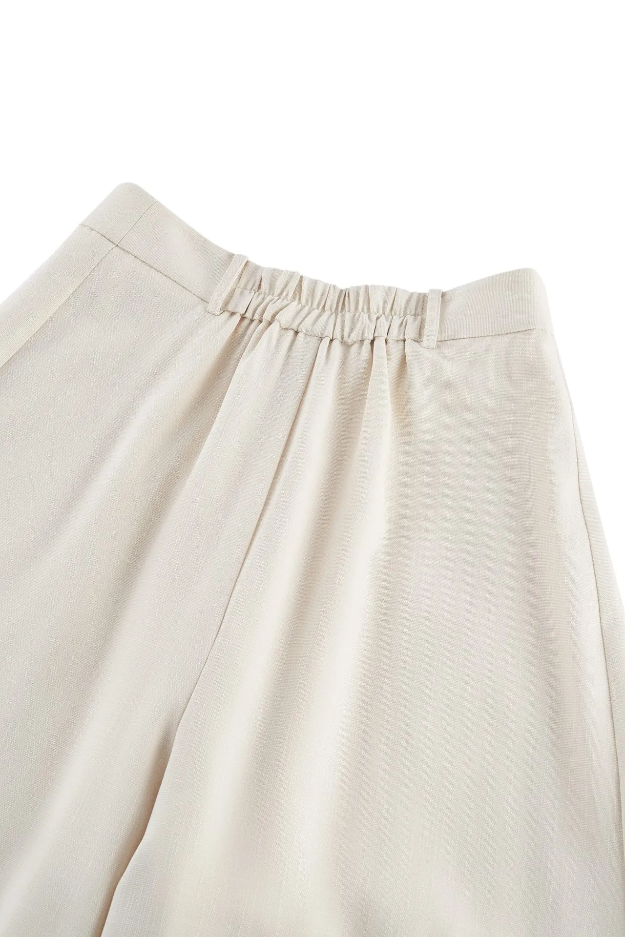 Rayon Blend Wide Leg  Casual Pants