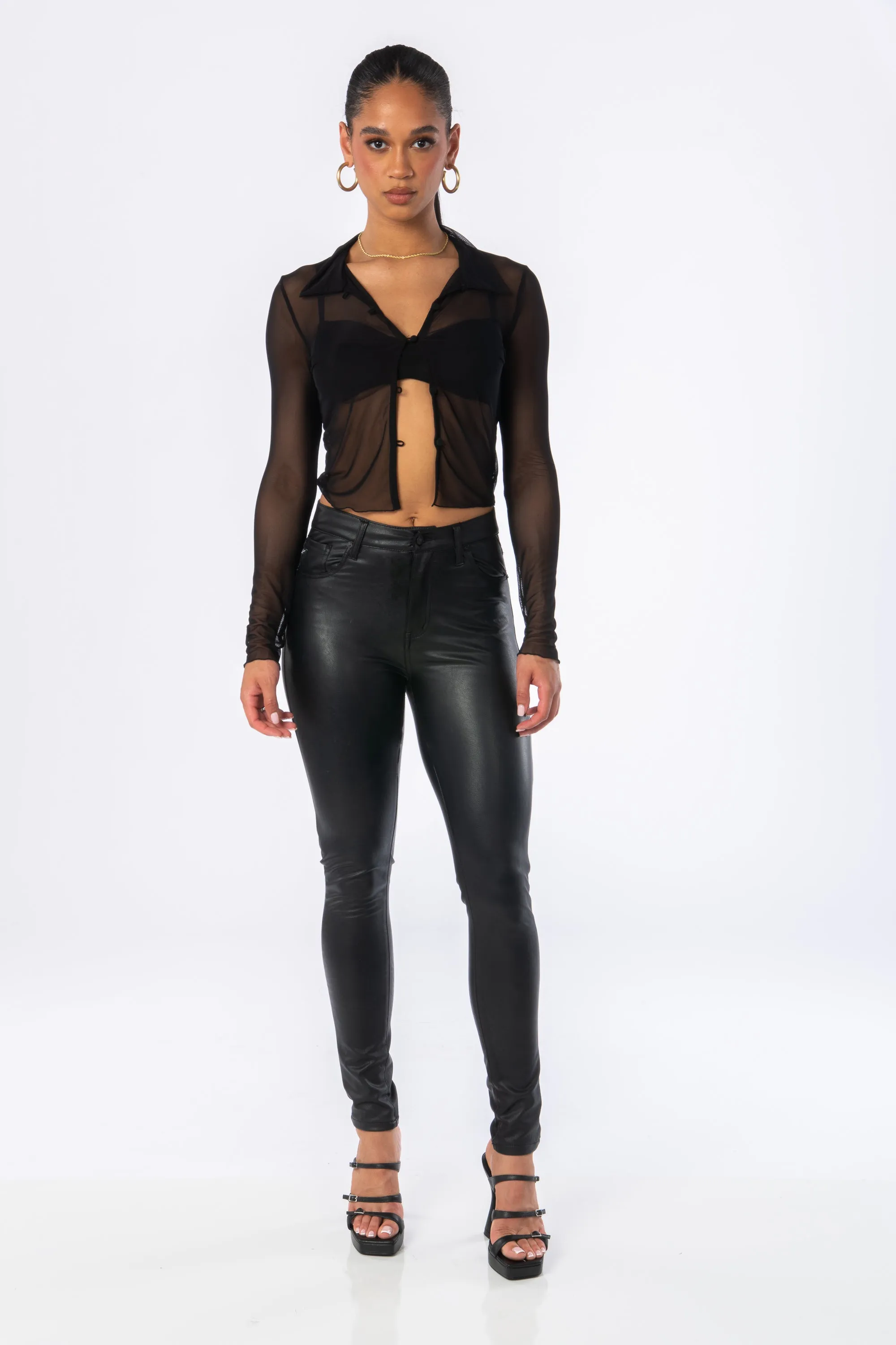 Renegade Sheer Blouse Black