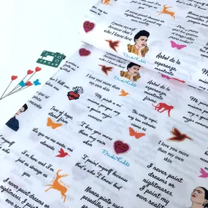 Robert Kaufman Licensed Frida Kahlo Quotes White (Per Metre)