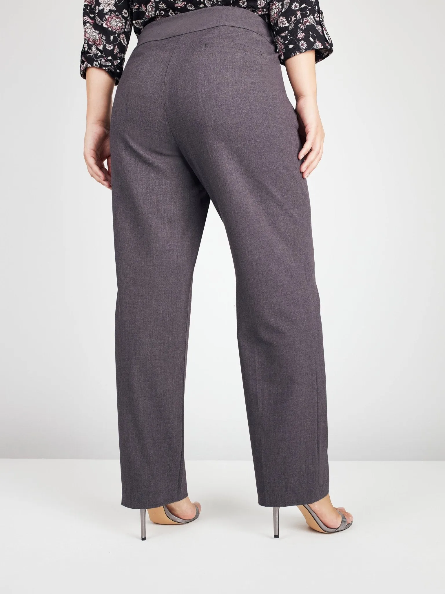Roz & Ali Secret Agent Pull On Tummy Control Pants Cateye Pockets With Rivets - Plus