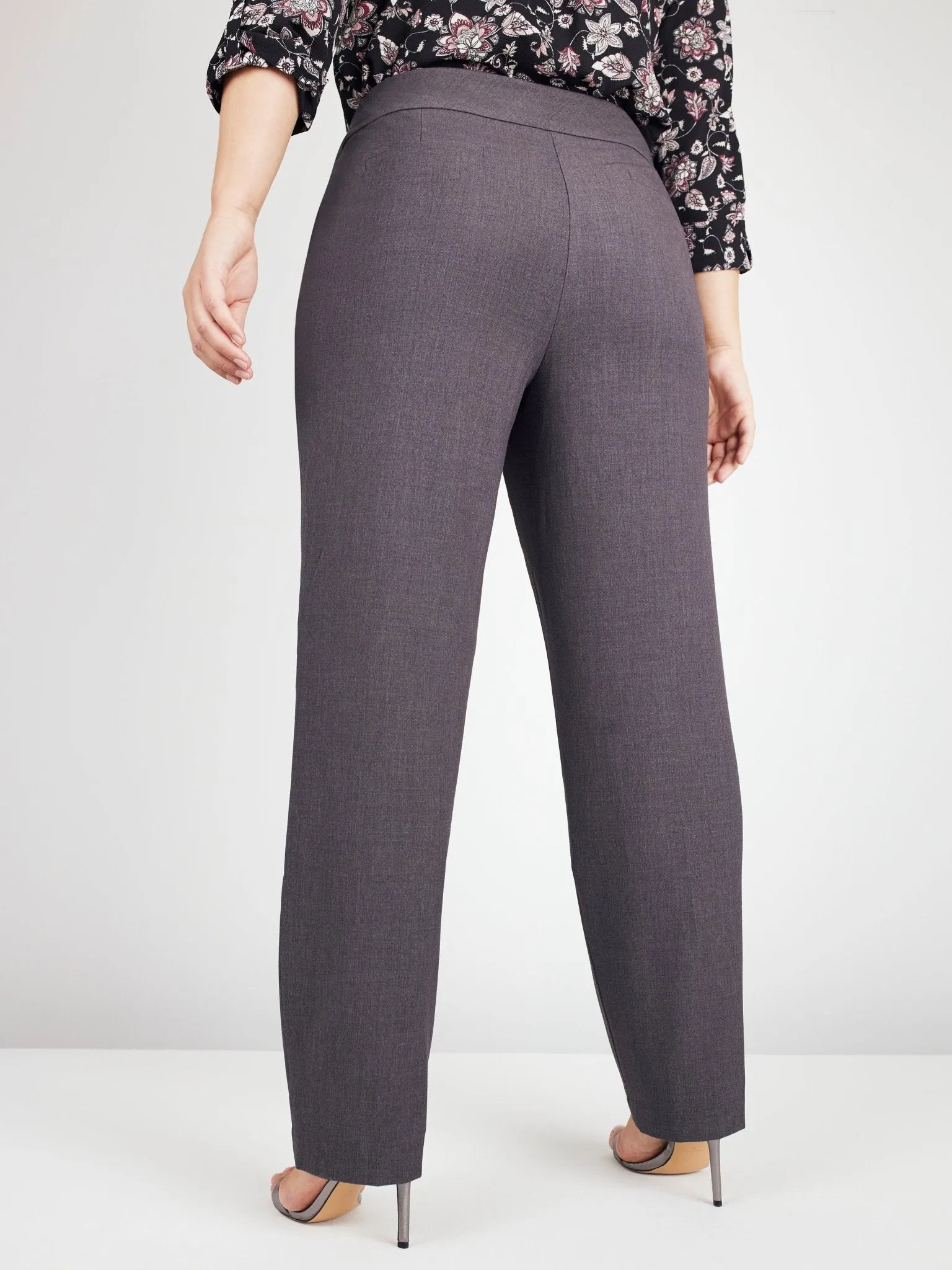 Roz & Ali Secret Agent Pull On Tummy Control Pants Cateye Pockets With Rivets - Plus