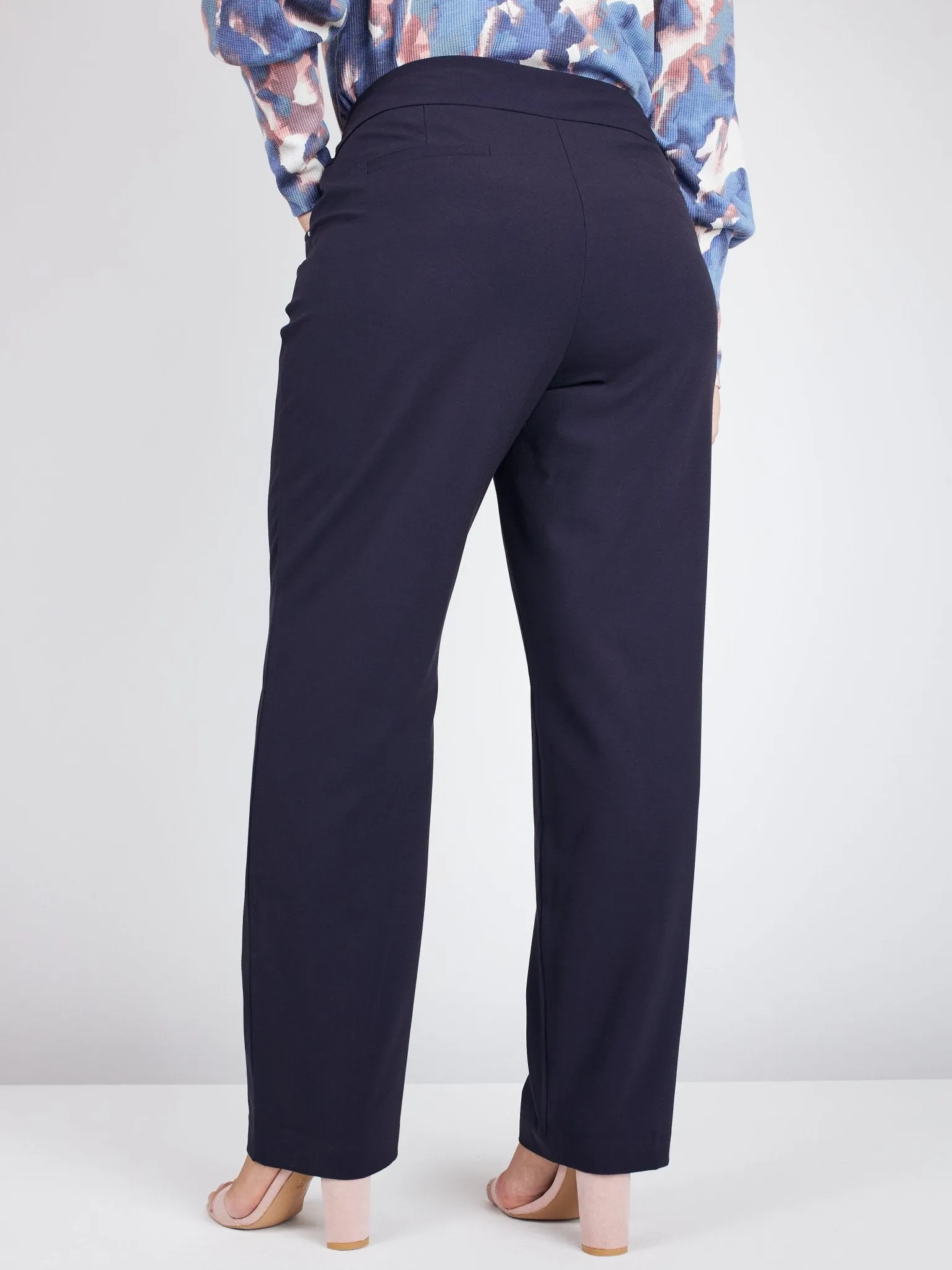 Roz & Ali Secret Agent Pull On Tummy Control Pants Cateye Pockets With Rivets - Plus