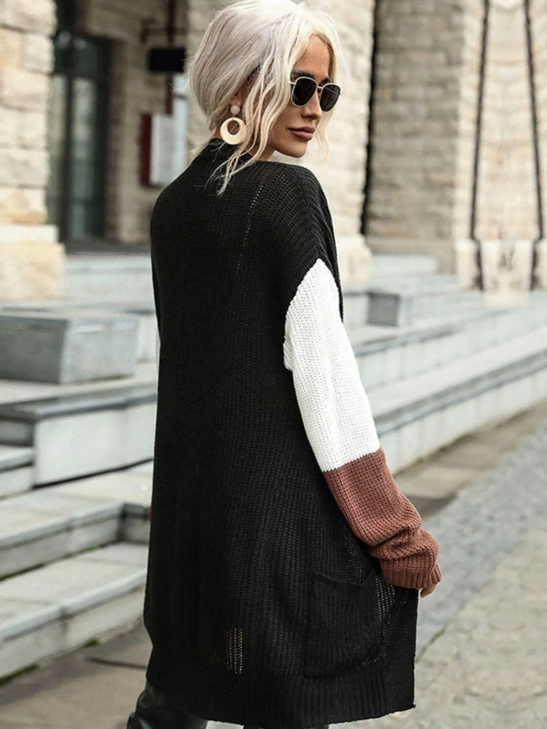 Self-Composed Dropped Shoulder Cardigan