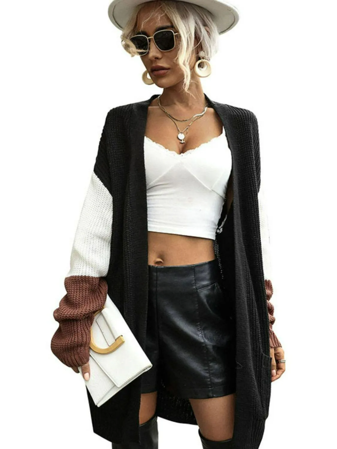 Self-Composed Dropped Shoulder Cardigan