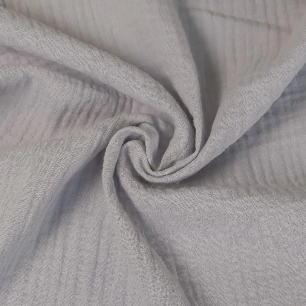 Seoni - Silver Grey Cotton Double Gauze Woven Fabric