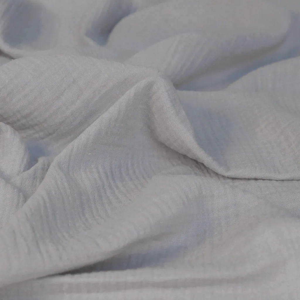 Seoni - Silver Grey Cotton Double Gauze Woven Fabric