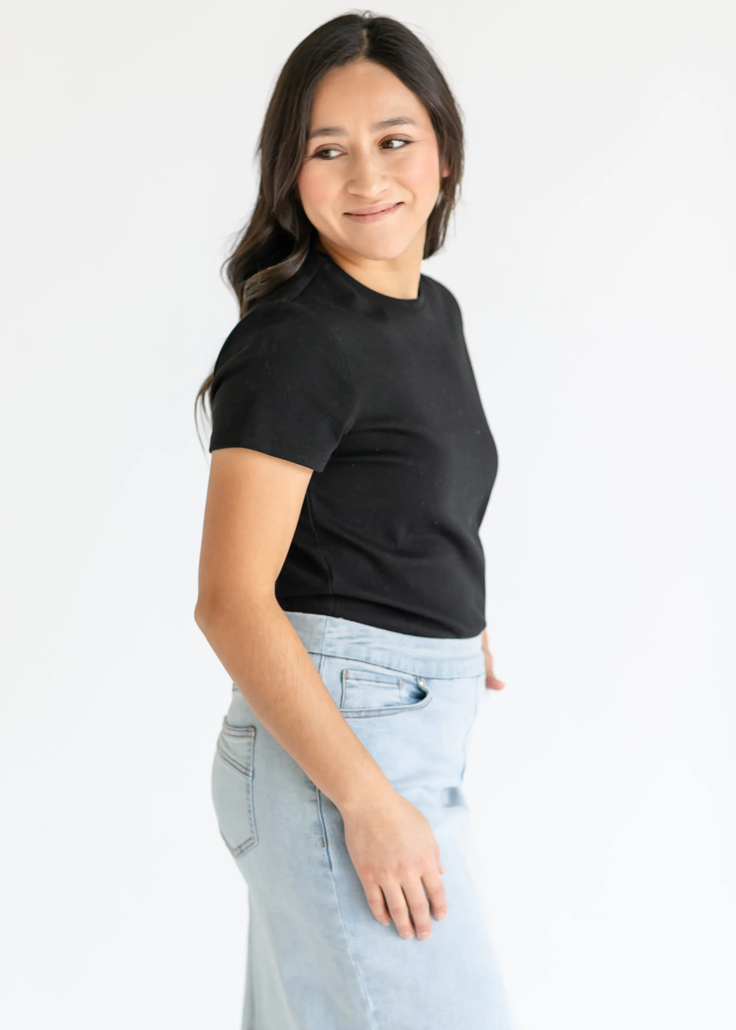 Short Sleeve Crewneck Knit Tee
