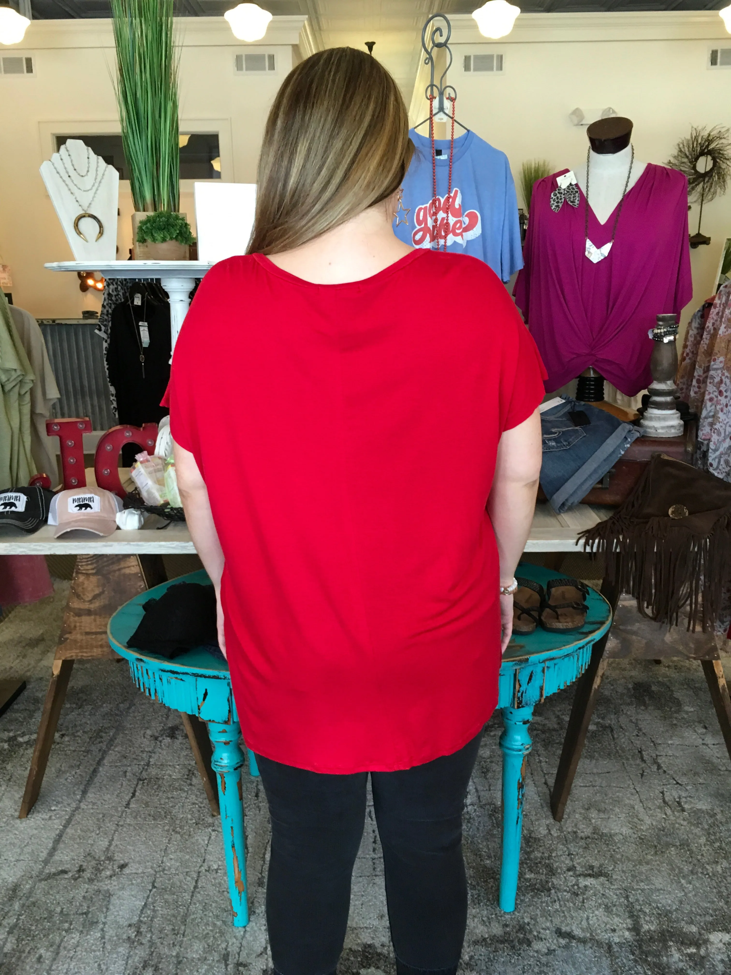 Solid V-Neck Tunic
